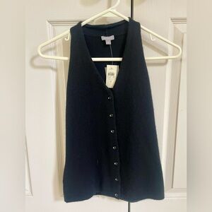 Ann Taylor Small Black Cashmere Vest Never Warn